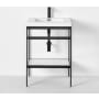 WETSTYLE C Collection 24" Stainless Steel Console Stand – Less Bathroom Sink Matte Black