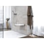 WETSTYLE Cube 14-3/16" Wall Mounted Foldable Stainless Steel and Polyurethane Foam Shower Seat White / Brushed Stainless Steel Trim