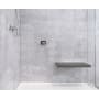 WETSTYLE Cube 24" Wall Mounted Foldable Stainless Steel and Polyurethane Foam Shower Seat Gray / Polished Mirror Trim