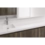 WETSTYLE CUBE 15" Rectangular WETMAR BiO Stone Composite Undermount Bathroom Sink with Overflow Apollo White True High Gloss / Satin Brass Trim