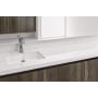 WETSTYLE CUBE 21-3/4" Rectangular WETMAR BiO Stone Composite Undermount Bathroom Sink with Overflow Apollo White True High Gloss / Brushed Nickel Trim