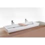 WETSTYLE CUBE 48" Rectangular WETMAR BiO Stone Composite Vessel Bathroom Sink with Overflow Apollo White True High Gloss / Brushed Nickel Trim