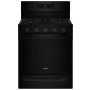 Whirlpool 30 Inch Wide 5.3 Cu. Ft. Free Standing Gas Range with Air Cooking Technology and SpeedHeat Burner Black