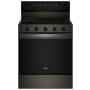 Whirlpool 30 Inch Wide 5 Cu. Ft. Free Standing Fingerprint Resistant Gas Range with Air Cooking Technology and SpeedHeat Burner Fingerprint Resistant Black Stainless