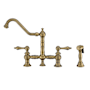Whitehaus Vintage III Plus 1.5 GPM Widespread Kitchen Faucet Antique Brass