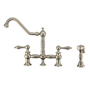 Whitehaus Vintage III Plus 1.5 GPM Widespread Kitchen Faucet Brushed Nickel
