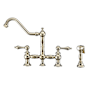 Whitehaus Vintage III Plus 1.5 GPM Widespread Kitchen Faucet Polished Nickel