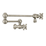 Whitehaus Vintage III Plus 1.8 GPM Wall Mounted Single Hole Pot Filler with Cross Handles Brushed Nickel