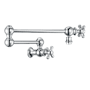 Whitehaus Vintage III Plus 1.8 GPM Wall Mounted Single Hole Pot Filler with Cross Handles Polished Chrome