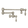 Whitehaus Vintage III Plus 1.8 GPM Wall Mounted Single Hole Pot Filler with Lever Handles Brushed Nickel