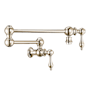 Whitehaus Vintage III Plus 1.8 GPM Wall Mounted Single Hole Pot Filler with Lever Handles Polished Nickel
