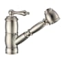 Whitehaus Vintage III Plus 1.5 GPM Single Hole Pull Out Kitchen Sink Faucet Brushed Nickel