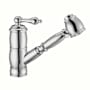 Whitehaus Vintage III Plus 1.5 GPM Single Hole Pull Out Kitchen Sink Faucet Polished Chrome