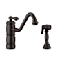 Whitehaus Vintage III Plus 1.5 GPM Single Hole Kitchen Sink Faucet - Includes Side Spray Oil Rubbed Bronze