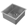 Whitehaus Noah Plus 17-3/4" Single Basin Kitchen Sink for Undermount or Drop-In Installation - Includes Matching Sink Grid and Strainer Gunmetal