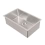 Whitehaus Noah Plus 33" Single Basin Kitchen Sink for Undermount or Drop-In Installation - Includes Matching Sink Grid and Strainer Brushed Stainless Steel