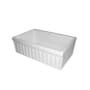Whitehaus 30" Quatro Alcove Reversible Single Basin Fireclay Farm House Sink with Fluted Apron Front White