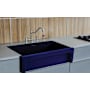 Whitehaus Glencove 30" Farmhouse Single Basin Fireclay Kitchen Sink Sapphire Blue