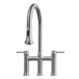 Whitehaus Waterhaus 1.5 GPM Bridge Pull Down Kitchen Faucet Brushed Stainless Steel