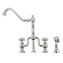 Whitehaus Twisthaus Plus 1.5 GPM Widespread Bridge Kitchen Faucet - Includes Side Spray Polished Chrome