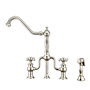 Whitehaus Twisthaus Plus 1.5 GPM Widespread Bridge Kitchen Faucet - Includes Side Spray Polished Nickel