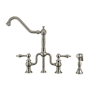 Whitehaus Twisthaus Plus 1.5 GPM Widespread Bridge Kitchen Faucet - Includes Side Spray Brushed Nickel