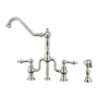 Whitehaus Twisthaus Plus 1.5 GPM Widespread Bridge Kitchen Faucet - Includes Side Spray Polished Chrome