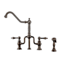 Whitehaus Twisthaus Plus 1.5 GPM Widespread Bridge Kitchen Faucet - Includes Side Spray Oil Rubbed Bronze