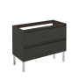 WS Bath Collections Ambra 40" Single Free Standing Vanity Cabinet Only - Less Vanity Top Gloss Anthracite