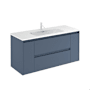 WS Bath Collections Ambra 48" Wall Mounted Single Basin Vanity Set with Cabinet and Ceramic Vanity Top Royal Blue