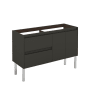 WS Bath Collections Ambra 47" Double Free Standing Vanity Cabinet Only - Less Vanity Top Gloss Anthracite