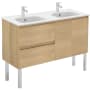 WS Bath Collections Ambra 48" Free Standing Double Basin Vanity Set with Cabinet and Ceramic Vanity Top Nordic Oak