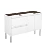 WS Bath Collections Ambra 47" Double Free Standing Vanity Cabinet Only - Less Vanity Top Glossy White