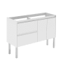 WS Bath Collections Ambra 47" Double Free Standing Vanity Cabinet Only - Less Vanity Top Matte White