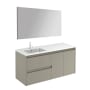 WS Bath Collections Ambra 48" Wall Mounted Single Basin Vanity Set with Cabinet, Ceramic Vanity Top, and Mirror Matte Sand