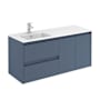WS Bath Collections Ambra 48" Wall Mounted Single Basin Vanity Set with Cabinet and Ceramic Vanity Top Royal Blue