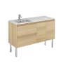 WS Bath Collections Ambra 48" Free Standing Single Basin Vanity Set with Cabinet and Ceramic Vanity Top Nordic Oak
