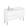 WS Bath Collections Ambra 48" Free Standing Single Basin Vanity Set with Cabinet and Ceramic Vanity Top Gloss White