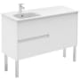 WS Bath Collections Ambra 48" Free Standing Single Basin Vanity Set with Cabinet and Ceramic Vanity Top Matte White