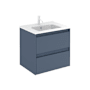 WS Bath Collections Ambra 24" Wall Mounted Single Basin Vanity Set with Cabinet and Ceramic Vanity Top Royal Blue