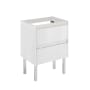 WS Bath Collections Ambra 24" Single Free Standing Vanity Cabinet Only - Less Vanity Top Matte White