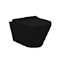 WS Bath Collections Charm 1.28 GPF Dual Flush Wall Mounted One Piece Elongated Toilet - Seat Included Matte Black