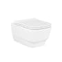 WS Bath Collections Charm 1.28 GPF Dual Flush Wall Mounted One Piece Elongated Toilet - Seat Included Glossy White