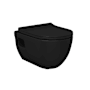 WS Bath Collections Charm 1.28 GPF Dual Flush Wall Mounted One Piece Elongated Toilet - Seat Included Matte Black