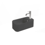 WS Bath Collections Cosa 18-7/8" Rectangle Ceramic Vessel or Wall Mounted Bathroom Sink with Overflow and Single Faucet Hole Matte Black