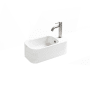 WS Bath Collections Cosa 18-7/8" Rectangle Ceramic Vessel or Wall Mounted Bathroom Sink with Overflow and Single Faucet Hole Matte White