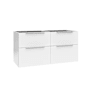 WS Bath Collections Dalia 50" Double Wall Mounted Vanity Cabinet Only - Less Vanity Top Glossy White