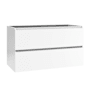 WS Bath Collections Flora 39" Single Wall Mounted Vanity Cabinet Only - Less Vanity Top Glossy White