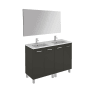 WS Bath Collections Logic Vanities 48" Free Standing Single Basin Vanity Set with Cabinet, Ceramic Vanity Top, and Mirror Anthracite