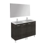 WS Bath Collections Logic Vanities 48" Free Standing Single Basin Vanity Set with Cabinet, Ceramic Vanity Top, and Mirror Wenge